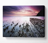 As The Ocean Meets The Land Canvas Print Wall Art - Medium 20 x 32 Inches