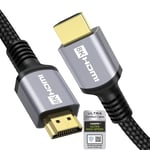 Anhuicco 4K 8K Câble HDMI 2.1 Certifié 4m 48Gbps 10K 30Hz 8K 60Hz 4K 120Hz 2K 240Hz Full HD 7680P ALLM VRR FreeSync Arc eARC Dolby HDR10+ HDCP 2.3 Supporte PS5 Soundbar Juegos 8K TV