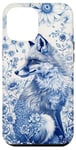 Coque pour iPhone 12 Pro Max Blue Fox Chinoiserie French Esthétique Toile Fille