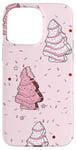 iPhone 15 Pro Max Pink Christmas Tree Cakes Pattern Cute Xmas Case