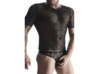 Regnes Fetish Planet Stretch Mesh Set För Män: T-Shirt Med V-Hals, String M