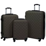 Hardcase Trolley Luggage Set 3 suitcases on Castors ABS Fabric Lining Anthracite