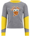 Ulvang Kids' Piny Graphic Sweater Grey Melange/Misted Yellow, 104