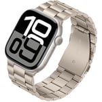 Tasikar Bracelet en métal compatible avec Apple Watch 46mm (série 10) 45mm 44mm 42mm Bracelet en acier inoxydable compatible avec Apple Watch SE Series 10 9 8 7 6 5 4 3, Lumière des étoiles