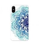 Coque Iphone X Mandala Bleu Aztec ethnique Fleur doodling