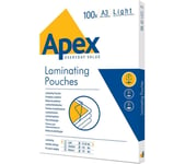 FELLOWES Apex Light 6001901 150 Micron A3 Laminating Pouches - Pack of 100