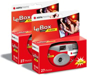 Photo 601020 - Appareil Photo Jetable LeBox Flash, 27 Photos, Objectif Optique 31 mm - Gris et Rouge.[G340]