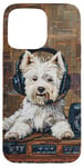 Coque pour iPhone 15 Pro Max West Highland White Terrier Westie Peinture chien amateur de musique