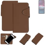 Protective cover for Motorola one action flip case faux leather brown mobile pho