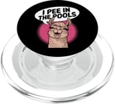 Funny Llama Confession "I Pee In The Pools" Sarcastic Humor PopSockets PopGrip for MagSafe