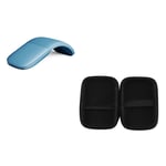 Souris tactile silencieuse sans fil Bluetooth 4.0,périphérique avec sac,souris de jeu pliable ultra fine pour ordinateur portable Microsoft - Type Blue Mouse I Bag