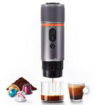 CONQUECO Machine à Cafe Portable - Cafetière à Expresso Chauffage Électrique de Voyage - pour 12V Voiture et le Camping - Compatible avec les Capsules Nespresso et les Capsules Starbucks