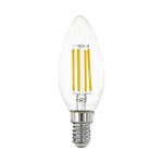 EGLO Ampoule LED E14, lampe classique forme bougie, éclairage rétro, 4 watts (correspond à 40 watts), 470 lumens, blanc chaud, 2700 Kelvin, ampoule Edison C35, Ø 3,5 cm