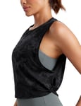 CRZ YOGA Pima Cotton Summer Gym Sleeveless Vest Tops for Women Light Elastic Running Crop Top Loose Crew Neck Yoga Shirt Camo Multi 6 16