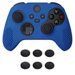 eXtremeRate PlayVital Housse en Silicone Grip pour Xbox Series X Manette,Coque de Protection Antidérapante avec Capuchon Joysticks pour Xbox Series S,Skin Grip Ergonomique-Azuré(Édition Cloutée 3D)