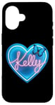 Coque pour iPhone 16 Kelly Pink Nom Cœur Amour Femme Fille Amie Papillon