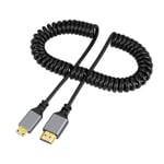 4K@60Hz HDMI-kompatibel med HDMI/MINI HDMI/ Micro HDMI/Coiled Extension Flexibel spiralkabel hane till hane-kontakt