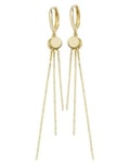 James Moore TH ER1132 9k Yellow Gold Drop Chain Earrings Jewellery