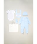 Rock A Bye Baby Boy Cotton 5-Piece Gift Set - Sky Blue - Size 0-3M