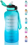 MYFOREST 2.2Litre Water Bottle BPA Free, 2.2L Drinking Bottle with Straw & Time