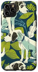 Coque pour iPhone 11 Pro Max Green Pop Art Géométrique Vintage Bleu French Toile Chien Chien