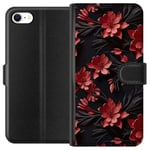 Apple iPhone 6s Svart Plånboksfodral Intensiva blommor