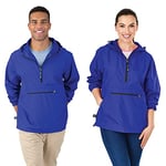 Charles River Apparel Pack-N-Go Wind & Water-Resistant Pullover (Reg/Ext Sizes), Royal, M