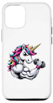 Coque pour iPhone 15 Licorne Biceps Curls Fitness Gym Garçons Filles Hommes Femmes Enfants