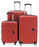 Hauptstadtkoffer Mitte - Lot de 3 Valises - Valise Bagage à Main 55 Cm, Valise Moyenne 68 Cm + Grande Valise de Voyage 77 Cm, Coque Rigide ABS, TSA, Rouge