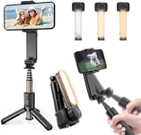 Stabilisateur Smartphone,Avec Lumière De Remplissage Et Télécommande, Portable Et Pliable, Perche À Selfie À Cardan Portable Pour Vidéo Vlog, Compatible Avec Android/Ios[YIN144926]