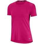 Nike W NK Run Top SS T-Shirt Femme, Magic Flamingo/Magic Flamingo/(Reflective Silv), FR : XL (Taille Fabricant : XL)