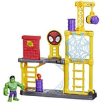 SPIDEY AND HIS AMAZING FRIENDS Marvel Hulk’s Smash Yard Preschool Toy, Hulk Playset for Kids Ages 3 and Up