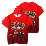 3D Sommar Nytt Spel ROBLOX Printed Barnkläder 2024 Ny Dinosaurie Kortärmad T-shirt Vackert mode D 120CM