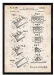 Nacnic Affiche brevet Lego. Feuille avec le vieux brevet de dessin en format A3 et vintage background