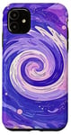 iPhone 11 Swirl Purple Color Illustration Pattern Abstract Art Case