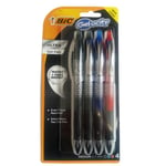 BIC Gelocity Gel Pens Black Blue Colours 3 & 4 Sets Stationery Kids Office New