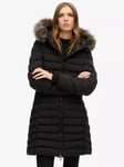 Superdry Fuji Faux Fur Hood Mid Length Puffer Coat