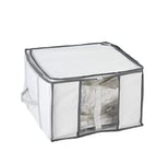 WENKO Housse Rangement sous Vide avec boîte de Rangement, Soft Box S, 75% d'économie de Place, protège Les Textiles de l'humidité et des Mites, Plastique, 40x25x42cm, Blanc - Transparent