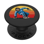 Break Dancing Sasquatch B-Boy Bigfoot Dancer 80s Sunset PopSockets PopGrip Adhésif