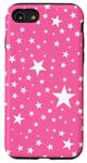 Coque pour iPhone SE (2020) / 7 / 8 Rose et blanc, étoiles