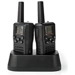 Nedis Walkie-Talkie - Range 10 km - 8 Channels - vox - Charging Base - 2 Pieces - Black