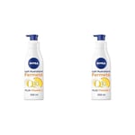 NIVEA Lait Hydratant Corps Fermeté Q10 + Vitamine C Peaux Normales (1 x 250 ml), Lait corps enrichi en Co-Enzyme Q10 & Vitamine C, Lait corporel pour une peau plus ferme (Lot de 2)