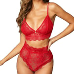 Lingerie Sexy Ensemble Femmes Sexy Vêtements de Nuit en Coquine Dentelle Brassière Soutien-Gorge sans Fil Lingerie Sexy String Ensemble sous-Vêtements