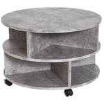 2 Tier Round Coffee Tea Table End Side Desk Sector Divider Shelves