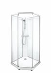 Contura Showerama 10-5 Classic 100x100 cm, alu matt profil, klart glass - 1363318