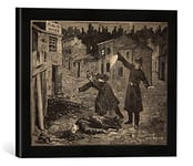 'Encadré Image de Bord Belt & E. Dete & clair de Guyot "A Street dans whitechapel : The Last Crime of Jack the Ripper, from' Le Petit Parisien ', 1891, d'art dans le cadre de haute qualité Photos fait main, 40 x 30 cm, noir mat