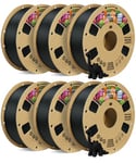 OVERTURE EASY PLA Filament 1.75 mm, Filament d'imprimante 3D EASY PLA 6kg, Précision dimensionnelle de +/- 0,02mm(Easy Noir*6, 6KG)