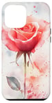 Coque pour iPhone 12 Pro Max Rose Aquarelle Rose Art Aquarelle Rose Floral