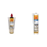 Sika AnchorFix 01 Evolution, Gris, Scellement chimique à prise rapide pour fixation d'objets lourds & eal 108 Sanitaire Blanc, Mastic Cuisine & Salle de Bain Anti-Moisissures