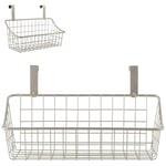 Spectrum Diversified Grid Storage Basket, Over The Cabinet, Steel Wire Organization Under Sink Kitchen & Bathroom, Small, Satin Nickel PC